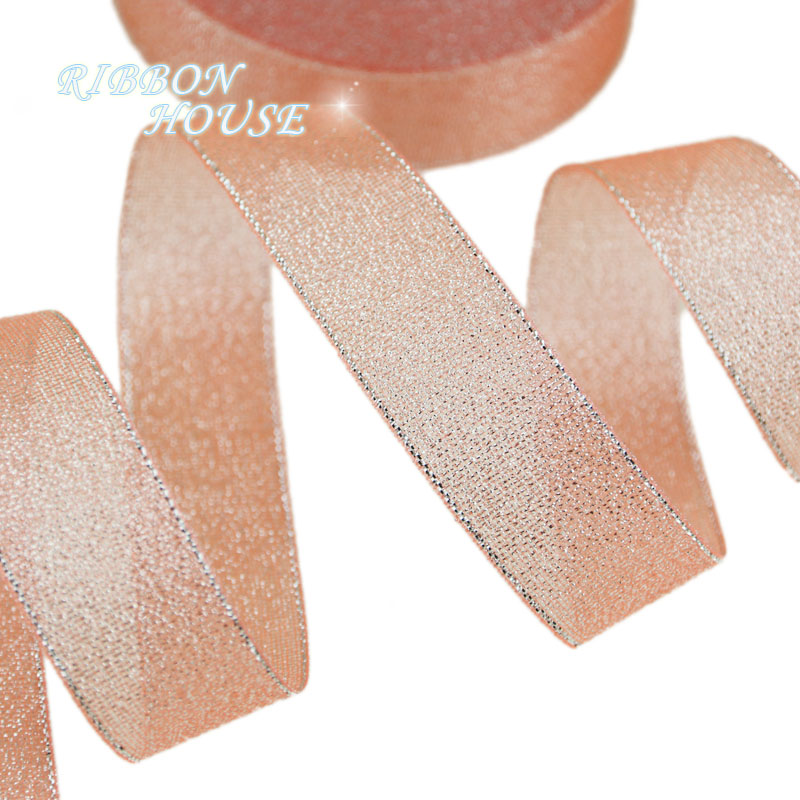 (25 yards/roll) Flesh Pink Met - Ribbon Organza Roll บทวิจารณ์และราคา