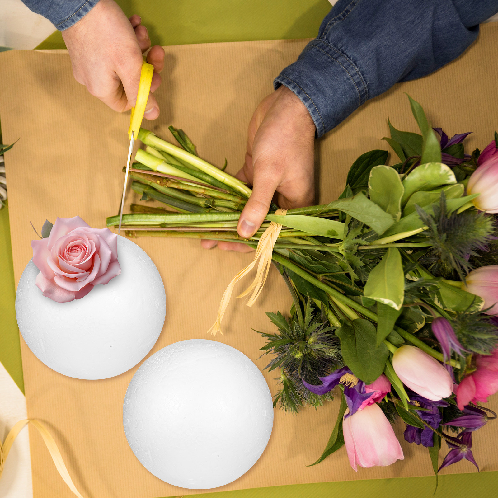 4Pcs Semi-Circular Foam Hemisp - Bouquet Holder Foam บทวิจารณ์และราคา