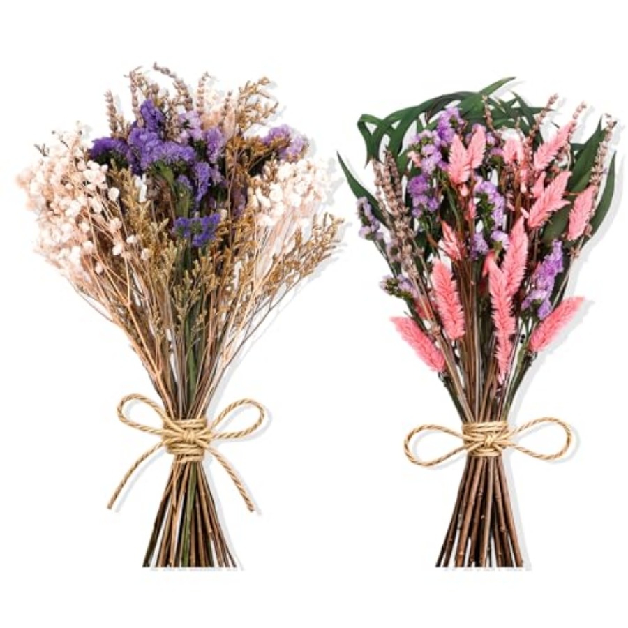 2 Pack Large Dried Flower Bouq - Baby Breath Dried บทวิจารณ์และราคา