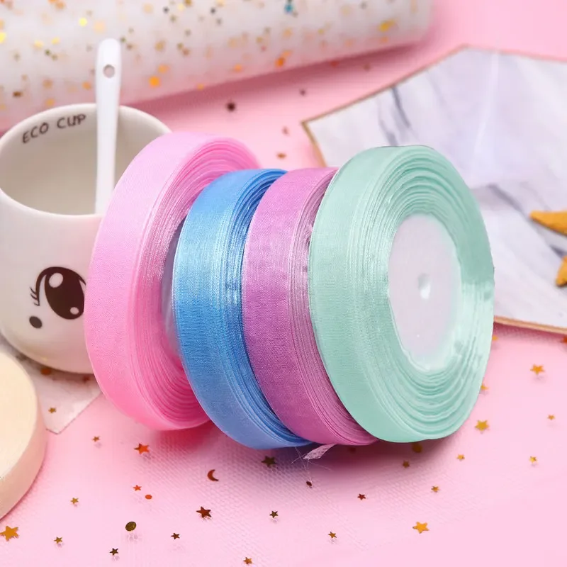 15mm 50yards/roll organza ribb - Ribbon Organza Roll บทวิจารณ์และราคา