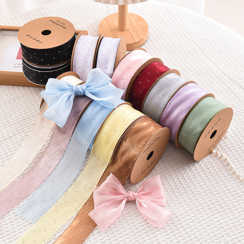 20Yards Roll 4CM Rhinestones S - Ribbon Organza Roll บทวิจารณ์และราคา