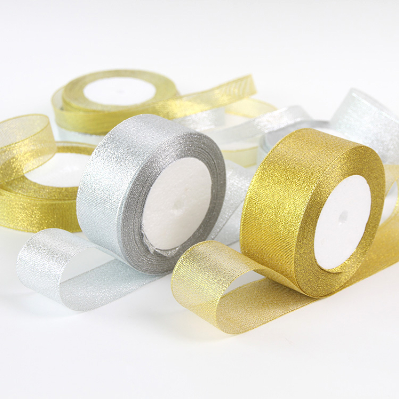 Gold/Silver Organza Onion Ribb - Ribbon Organza Roll บทวิจารณ์และราคา