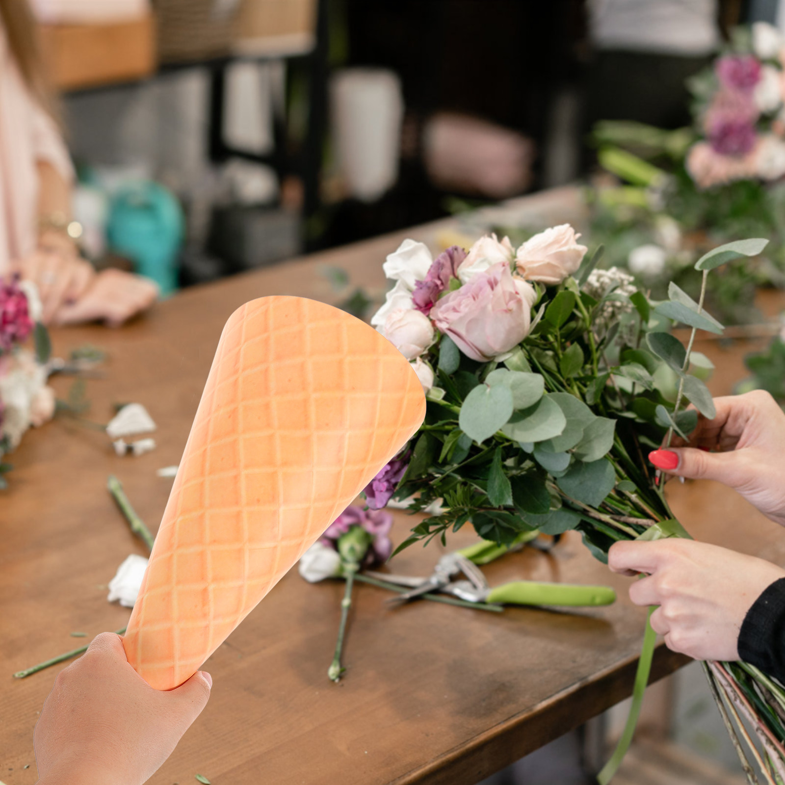 10Pcs Ice Cream Shape Paper Fl - Bouquet Holder Foam บทวิจารณ์และราคา