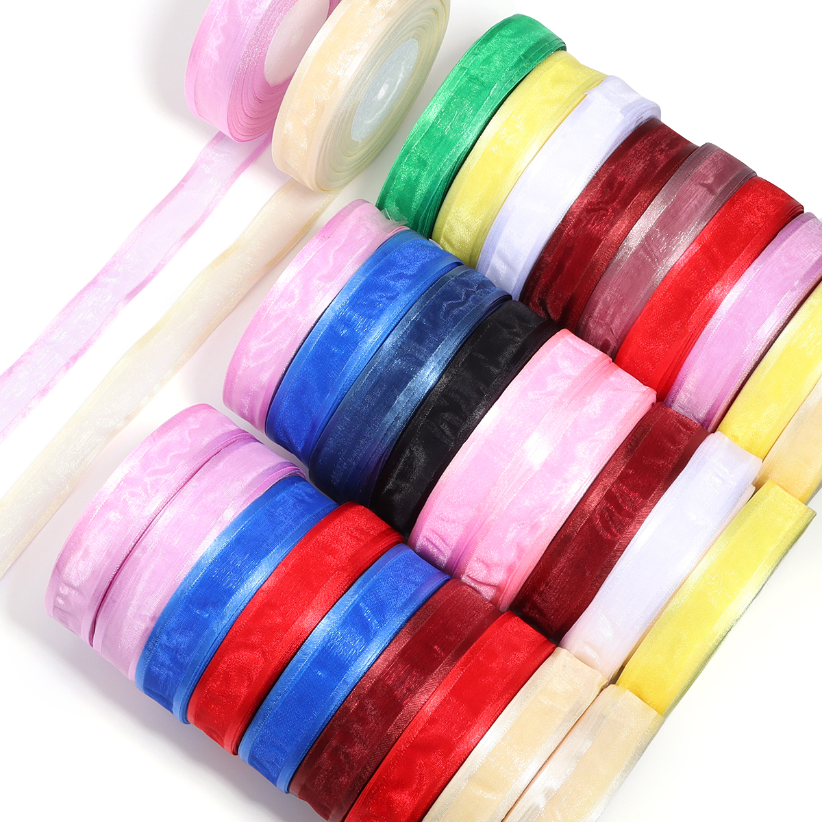 50 Yards/Roll Colorful Organza - Ribbon Organza Roll บทวิจารณ์และราคา