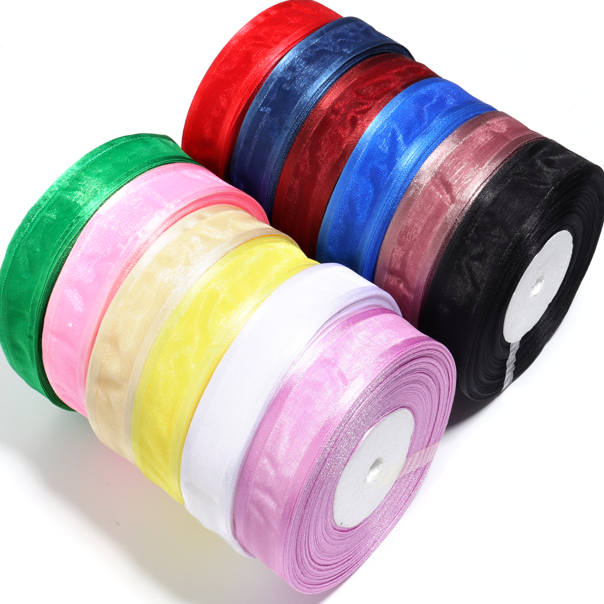 50 Yards/Roll Colorful Organza - Ribbon Organza Roll บทวิจารณ์และราคา
