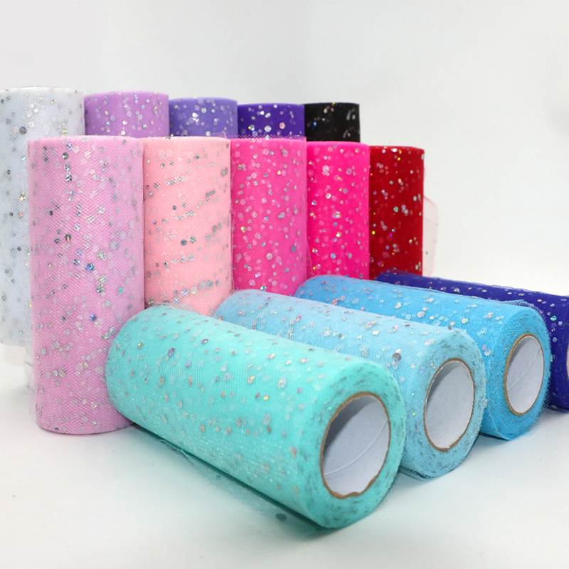 Glitter Sequin Tulle Roll 10 Y - Ribbon Organza Roll บทวิจารณ์และราคา