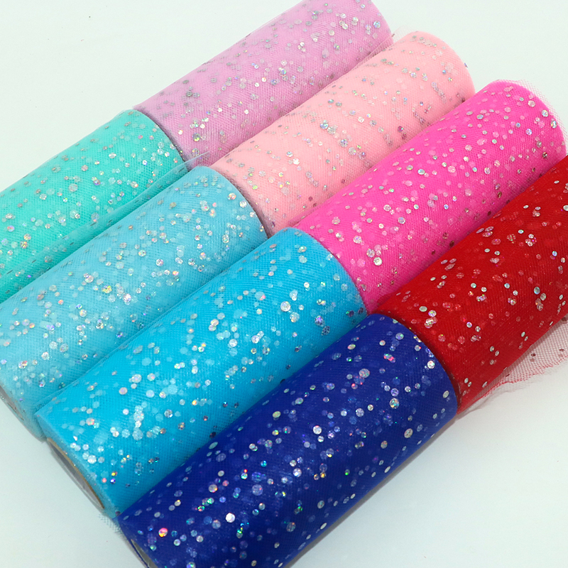 Glitter Sequin Tulle Roll 10 Y - Ribbon Organza Roll บทวิจารณ์และราคา