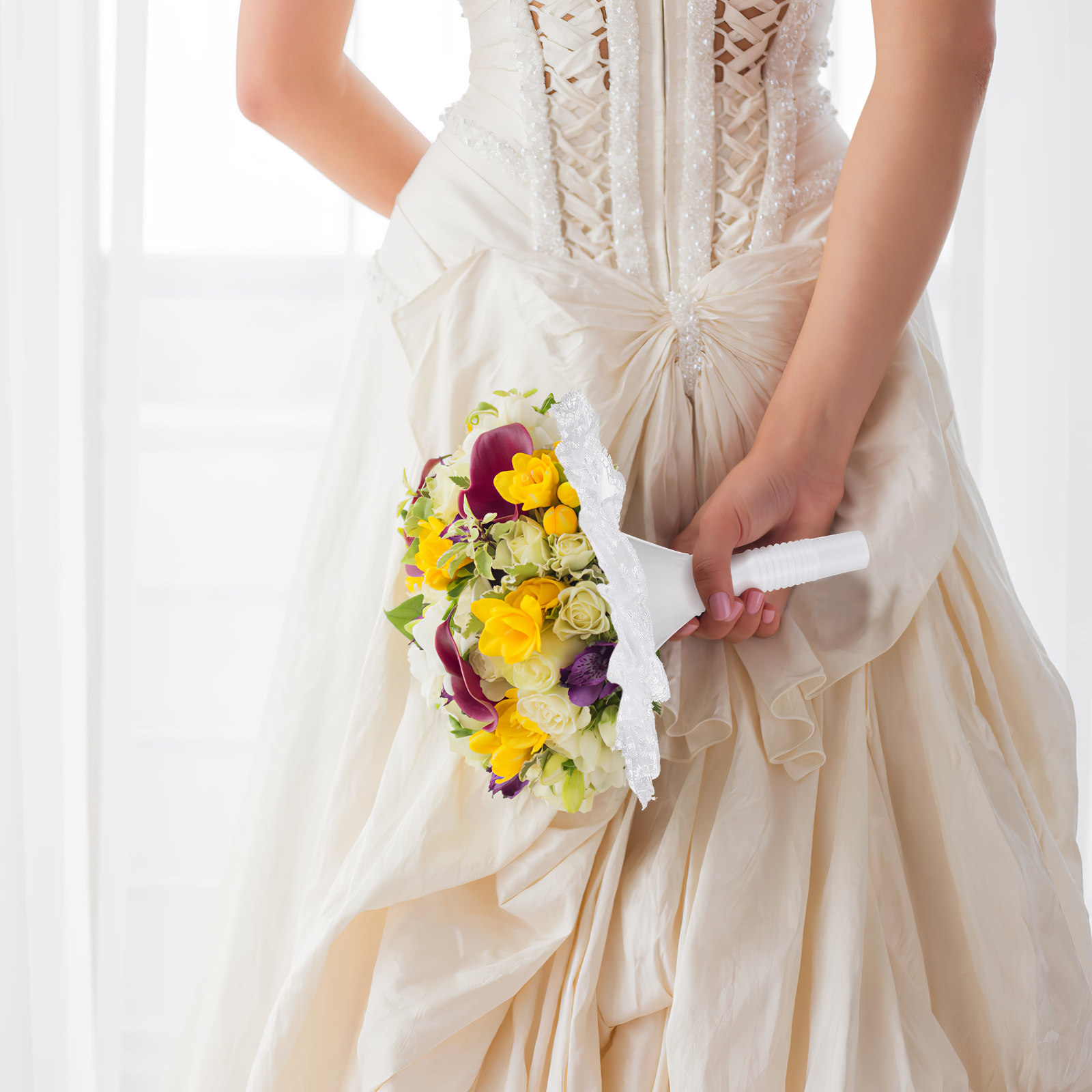1Set Premium Lace-Trimmed Foam - Bouquet Holder Foam บทวิจารณ์และราคา
